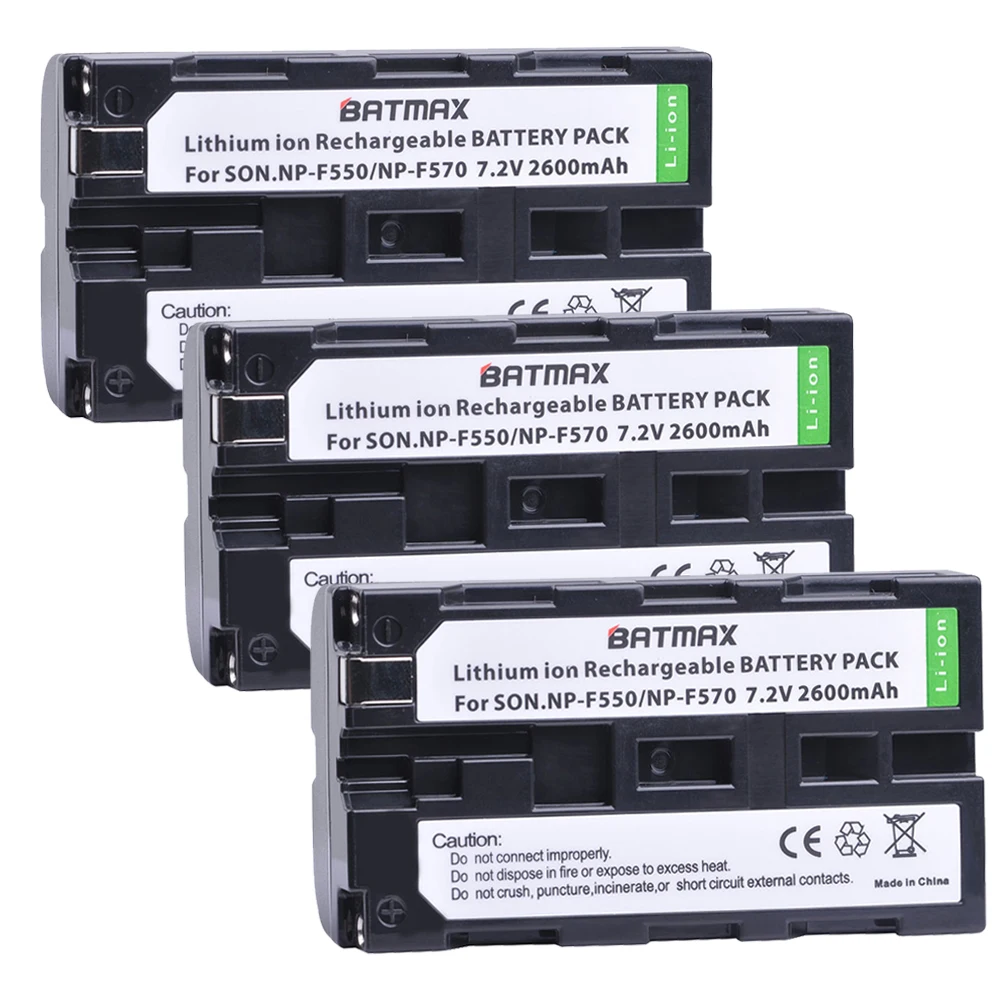 Аккумуляторная батарея для камеры Sony D800 3 упаковки 2600 мАч NP-F550 NP F550 NP-F570 F570