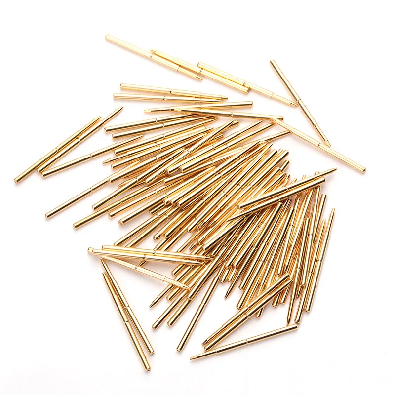 Test Circuit Board Instrument Tool Voltage Test Probe Tip Spring Total Length 24.5mm Brass Gold Plated For PA160-F 100pcs