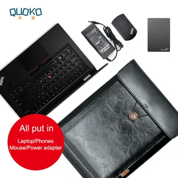 

Double Layer High Capacity Laptop Bag cover,Microfiber Leather laptop sleeve case for Thinkpad X1 carbon Yoga T480 T490 14 inch
