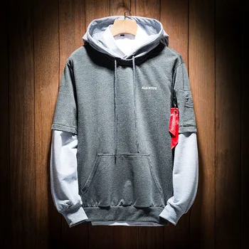 

New Fashion Casual Hoodies Brand Men Hooded Sweatshirt Male Hoody Hip Hop Autumn Winter Hoodie Patchwork Sleeve Mens Pullover