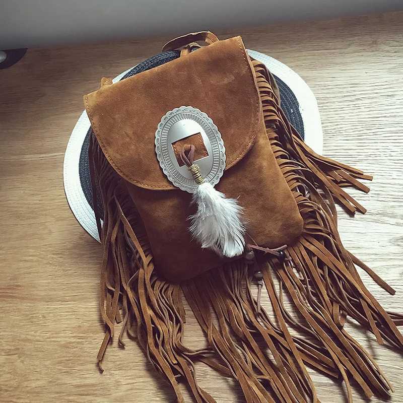 Женская сумка мессенджер из искусственной кожи с кисточками|leather bag|fashion shoulder