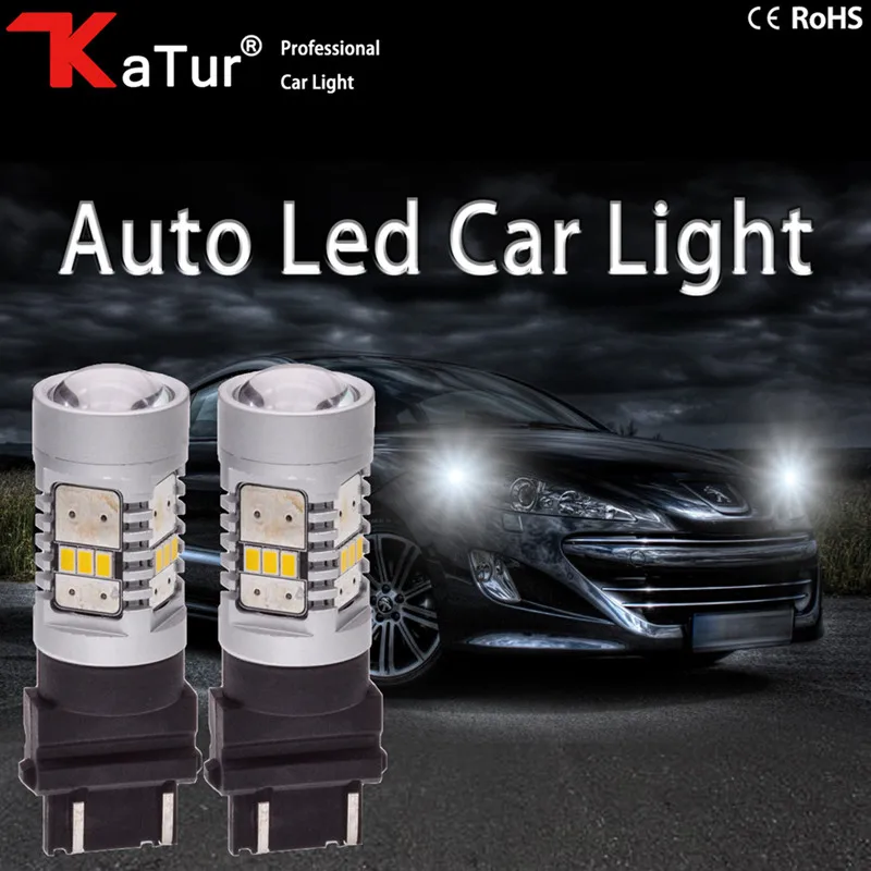 Katur 2x T25 двойной контакт 3157 светодиодный 6000K белый оранжевый поворотные стоп-сигналы задний фонарь для автомобиля два режима