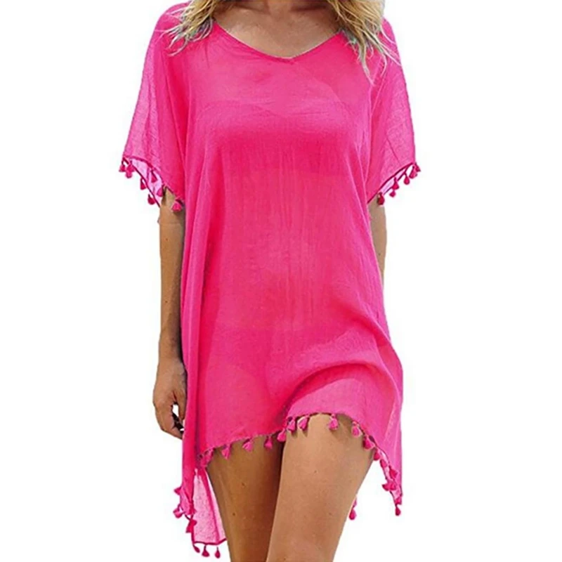 2019 New Chiffon Tassels Beach wear Women Swimsuit Cover up Swimwear Bathing Suits Summer mini