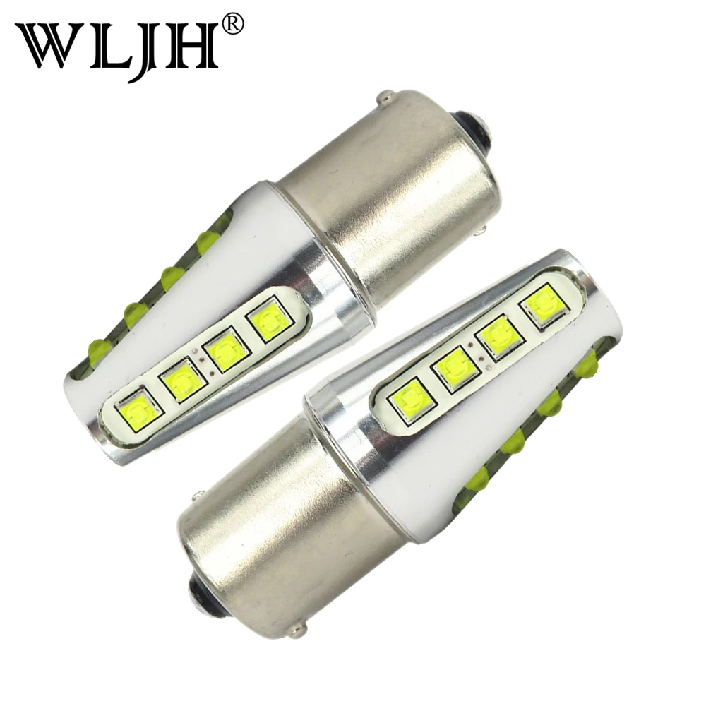 WLJH 2x автомобильные светодиодсветодиодный лампы 1156 BA15S P21W 7506 7527 светодиодные