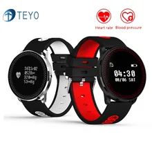 Teyo SmartBand CF007 сердечного ритма Мониторы Приборы для измерения артериального давления часы круглые Сенсорный экран погоду напоминание Спортивная запястье для iOS и Android