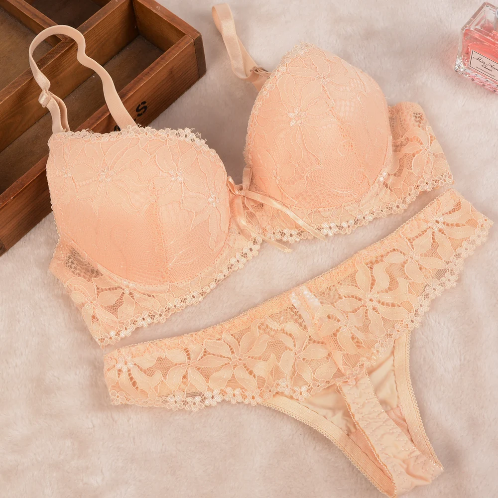 Комплект женского кружевного нижнего белья с чашками пуш ап|bra set|bra set brandbrand bra |