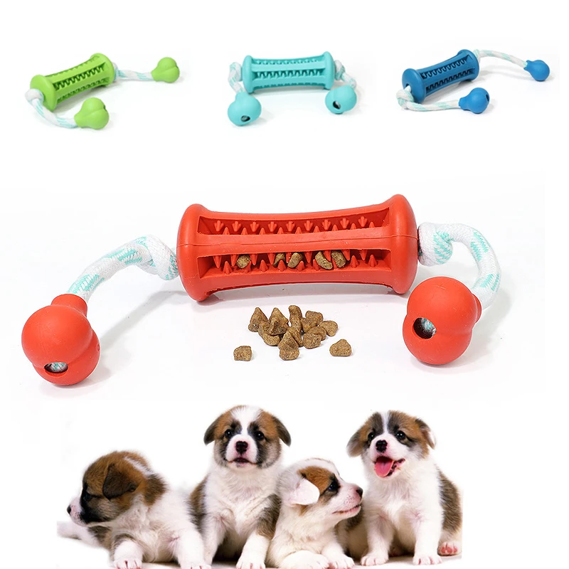 

Pet Dog Toys Chew Rubber Biting Food Dog Toys for Small Dogs with Rope Small Fetch and Tug Teeth Cleaning Food Pet Products