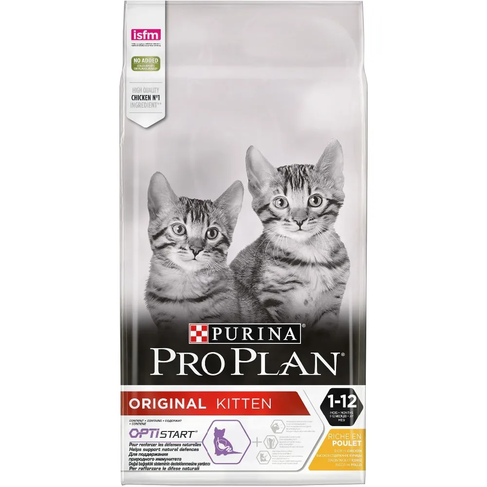 Сухой корм Purina Pro Plan для котят от 1 до 12 месяцев, с курицей, Пакет, 10 кг