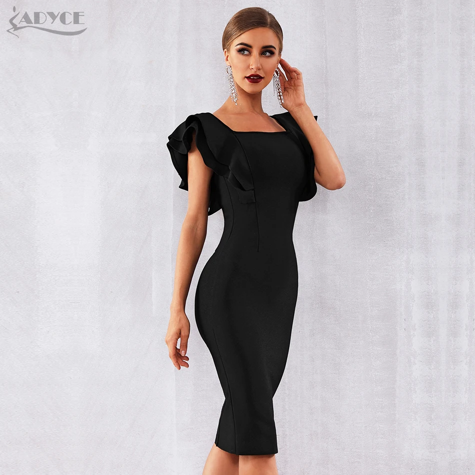 Adyce 2021 Новое летнее женское черное облегающее Бандажное платье Vestido пикантные