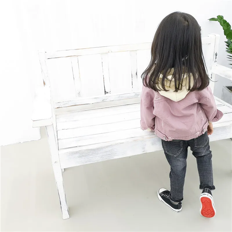 Children Girls Jackets Kid Long Sleeves Turn Down Collar Single