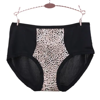 

Plus Size European Sexy Leopard Briefs Sexy Mid Waist Cotton Lingerie Breathable Comfort Underwear Women Panties Cotton