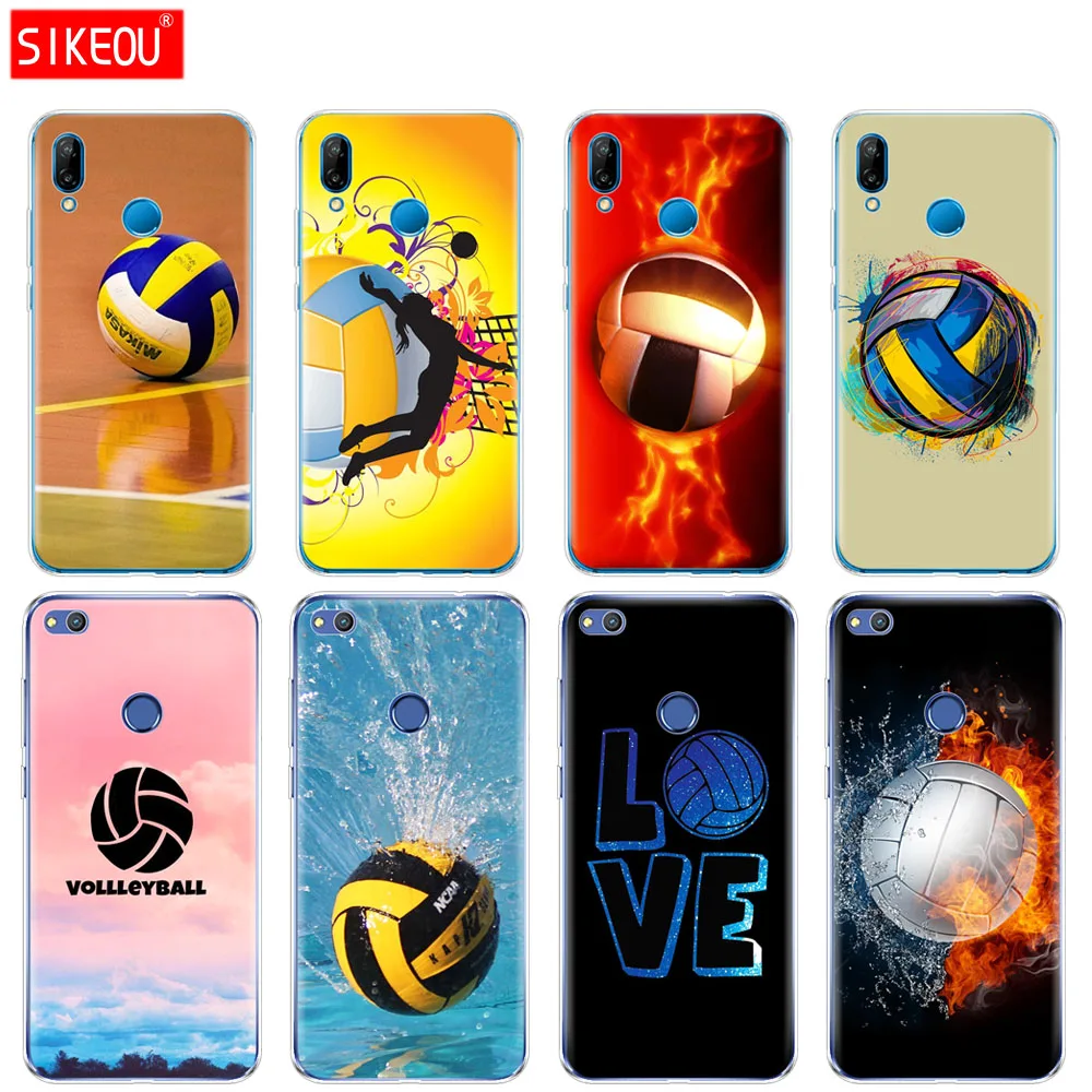 

Silicone Cover Phone Case For Huawei P20 P7 P8 P9 P10 Lite Plus Pro 2017 P Smart Fire Volleyball sport water