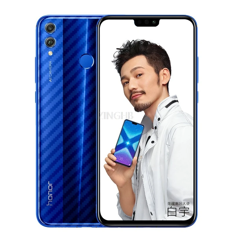 2 шт./партия задняя наклейка из углеродного волокна для Huawei Honor 8X6 5 &quotпрозрачный