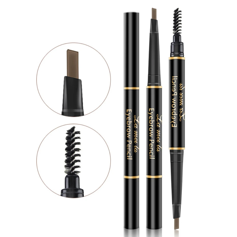 Double end Eyebrow Pencil Eye Brow Brush Eyeliner Makeup Cosmetic Pen