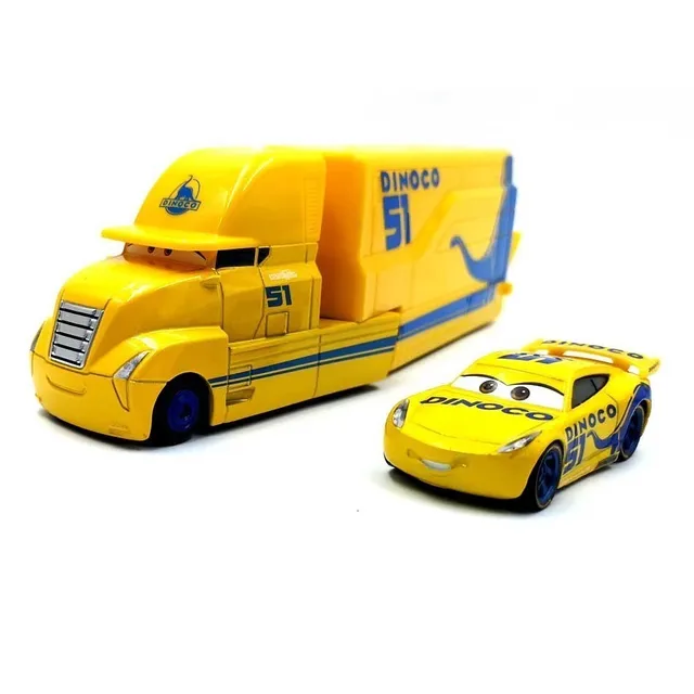 Disney Pixar Cars 2 Toys Lightning McQueen Mack Truck The King 1:55 Diecast Metal Alloy Modle Figures Toys Gifts For Children No51 Uncle(2pcs)