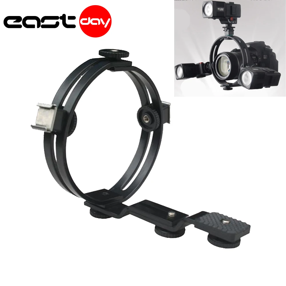 O Type Flash Bracket Adjustable Twin Hot shoe Universal O Link Mounts