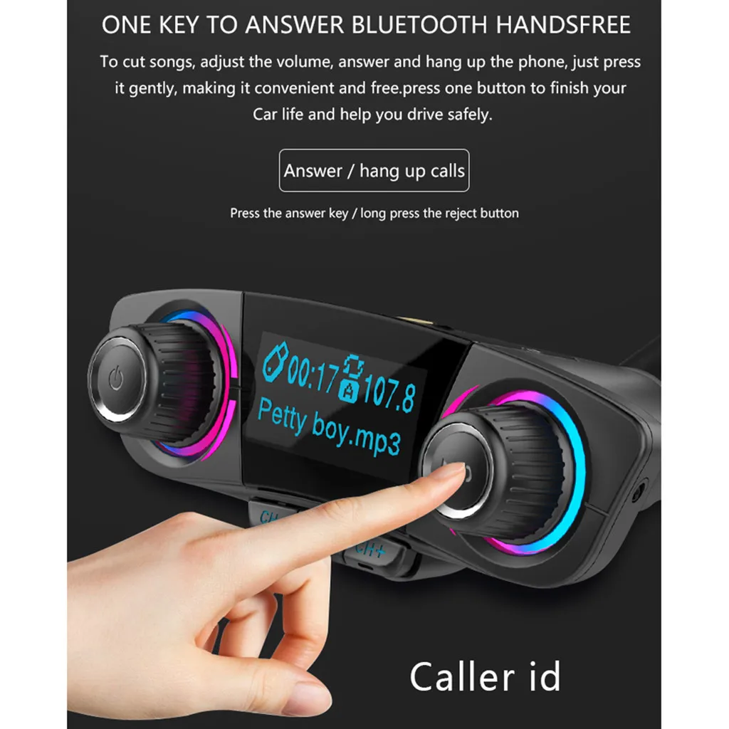 CARPRIE Bluetooth беспроводной Автомобильный Mp3 плеер Handsfree автомобильный комплект fm-передатчик A2DP 2.1A USB зарядное устройство светодиодный дисплей Автомобильный fm-модулятор