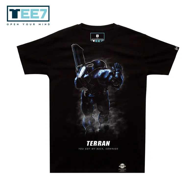 TEE7 игра звезда хлопок Футболка Protoss Zerg Terran короткий рукав o-образным вырезом футболки мужская повседневная одежда