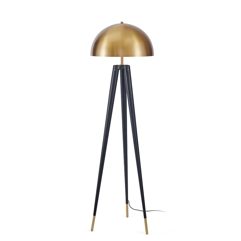 Postmodern simple individuality creative gold round shade floor lamp restaurant living room bedroom table home light E27 led