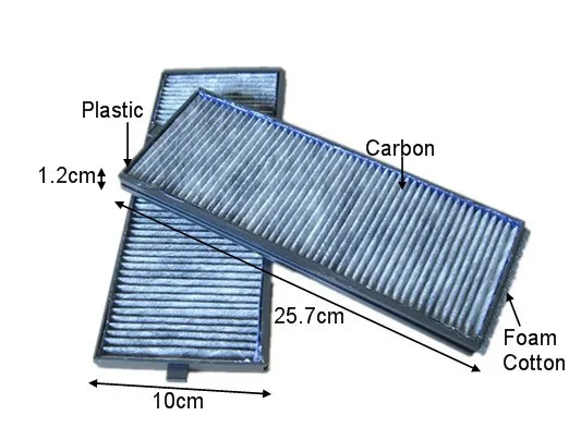 CU2506-2 обувь по заводским ценам 97617-1C000 Черный углерода воздушный фильтр в салон автомобиля WIX24879 для HYUNDAI 10*25,7*1,2 см 2 шт./компл