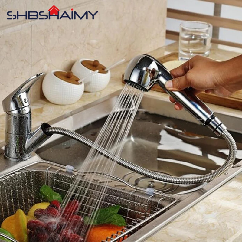 Us 28 5 43 Off Affordable Kitchen Faucet Rotatable And Pullable Kitchen Sink Mixer Easy To Clean Corners Tap Including Hot And Cold Pipes In Kitchen