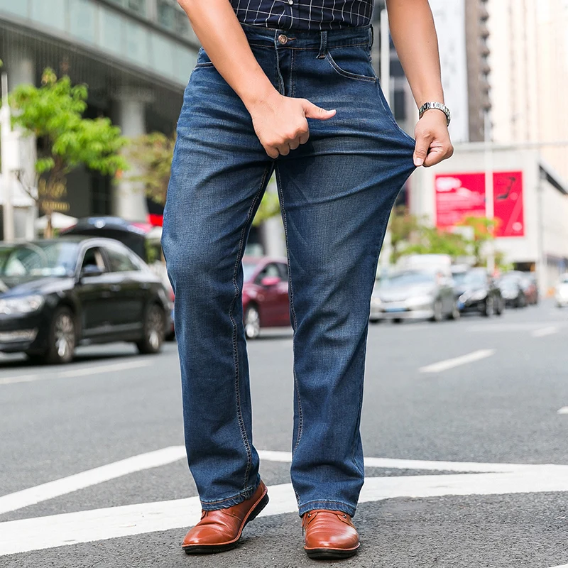  Man Straight Regular Denim Pant Blue Washed Men Casual Big Trousers Business Style Clothing Fashion Male Jeans 