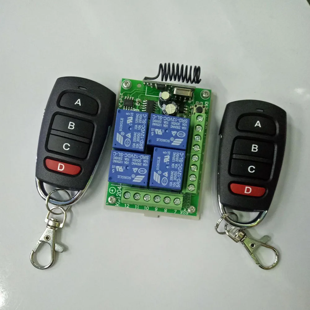 

315/433 Mhz Universal Wireless Remote Control Swith DC12 V 4 annel Relay Module & 2Pcs RF Transmitter Remote Controls #5