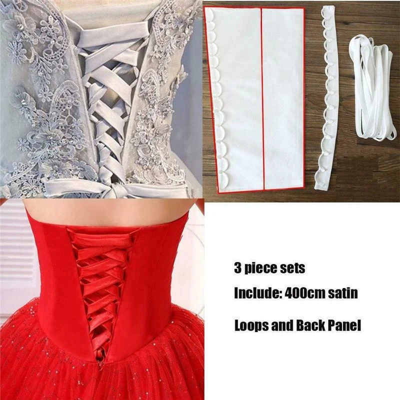 Satin Corset Kit Zipper Replacement Wedding Gown Dress All Colors & Lengths Satin Corset Kit Zipper Replacement Wedding Gown Dress All Colors & Lengths
