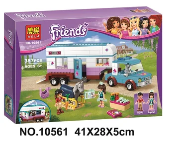 

10561 Bela Friends Series Horse Vet Trailer Car Model Building Block Bricks
