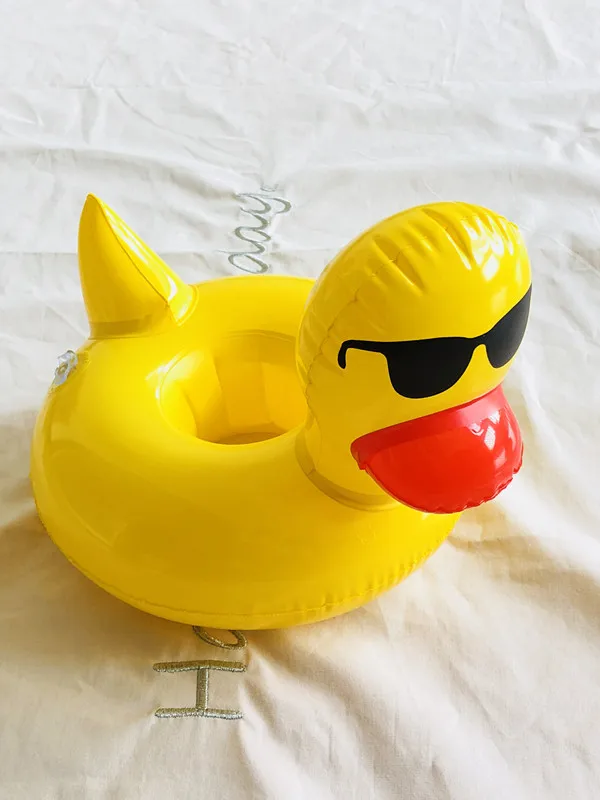 

Inflatable watermelon lemon pineapple cup seat inflatable fruit coaster floating cup cup holder small yellow duck coaster