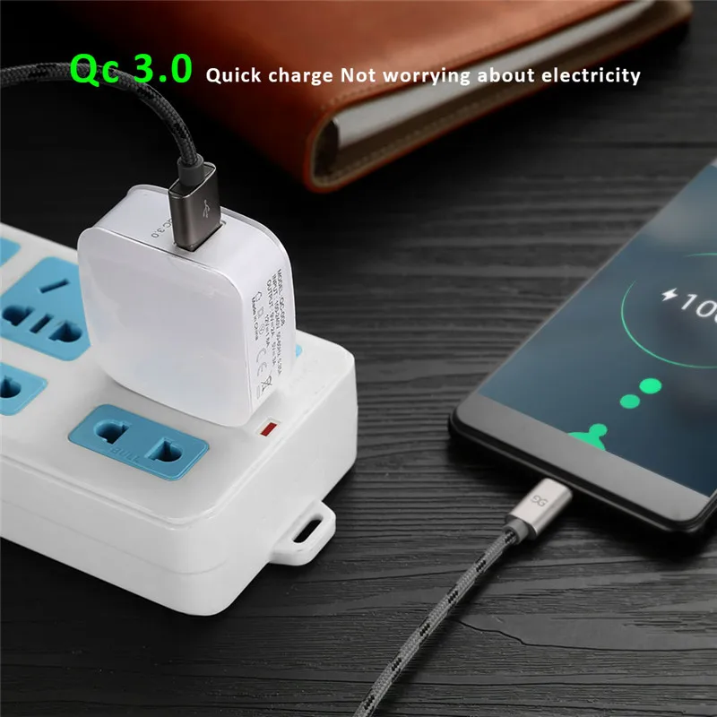 Robotsky qc3.0 USB Зарядное устройство 5 В 3A fast Travel стены Зарядное устройство адаптер EU/us разъем для iphone Samsung Huawei xiaomi iPad Планшеты