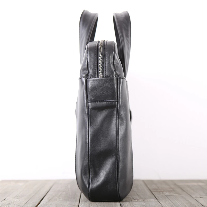 الرجال حقيبة أكياس حقيقية حقائب يد جلدية سستة الرجال الأعمال 14 بوصة محمول حمل الكتف رسول Crossbody حقيبة محفظة