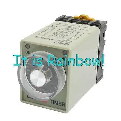 

Free Shipping AH3-3 0-30s 8 Pins Plastic Housing Delay Timer Time Relay AC 110V w Base