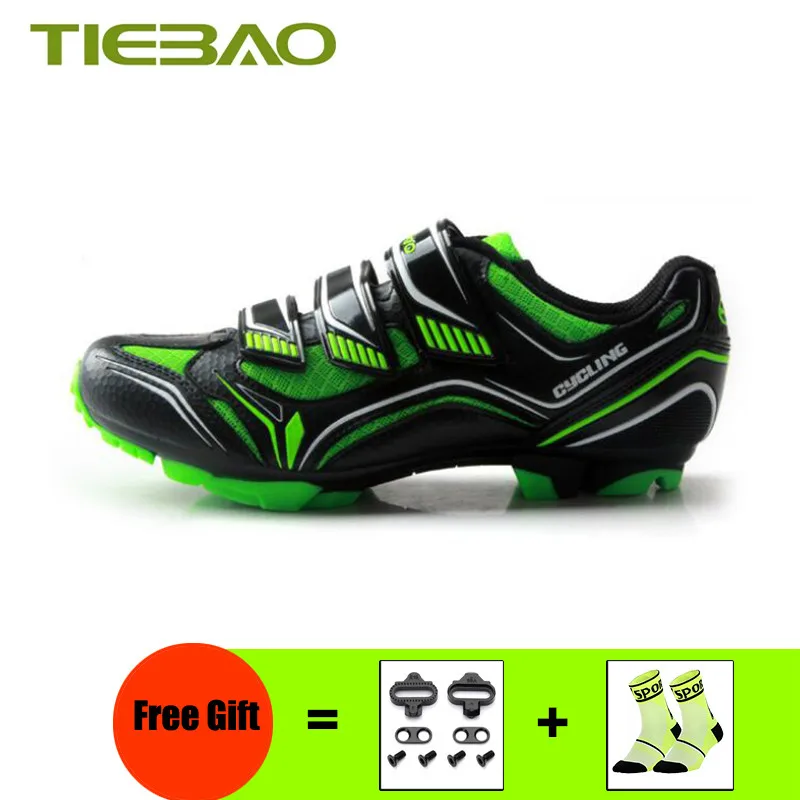 Tiebao men mountain bike cycling sapatilha ciclismo mtb spd pedals shoes Breathable Self-locking bicycle riding ciclismo shoes - Цвет: Cleats with 1522 G