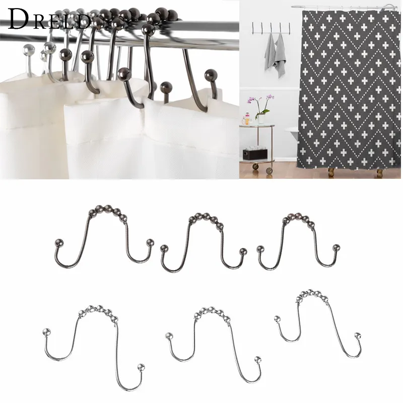 DRELD 12PCS/ A set useful bow shaped Polished Double Glide Shower