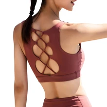 Для женщин пуш-ап тренажерный зал, фитнес, Йога мягкие чашки на бретелях, с подкладкой, пуш-ап, тренажерный зал подходит для марафона бюстгальтер