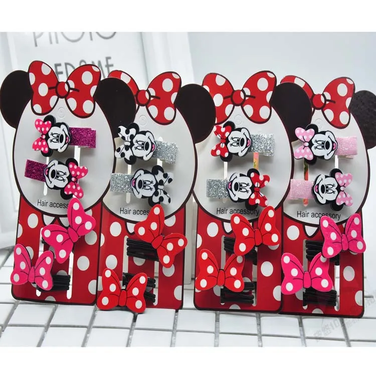 

Disney cartoon Mickey Mouse children hair clip hair rope accessories headwear girl gift hair pin ring cosmetic kid rubber band
