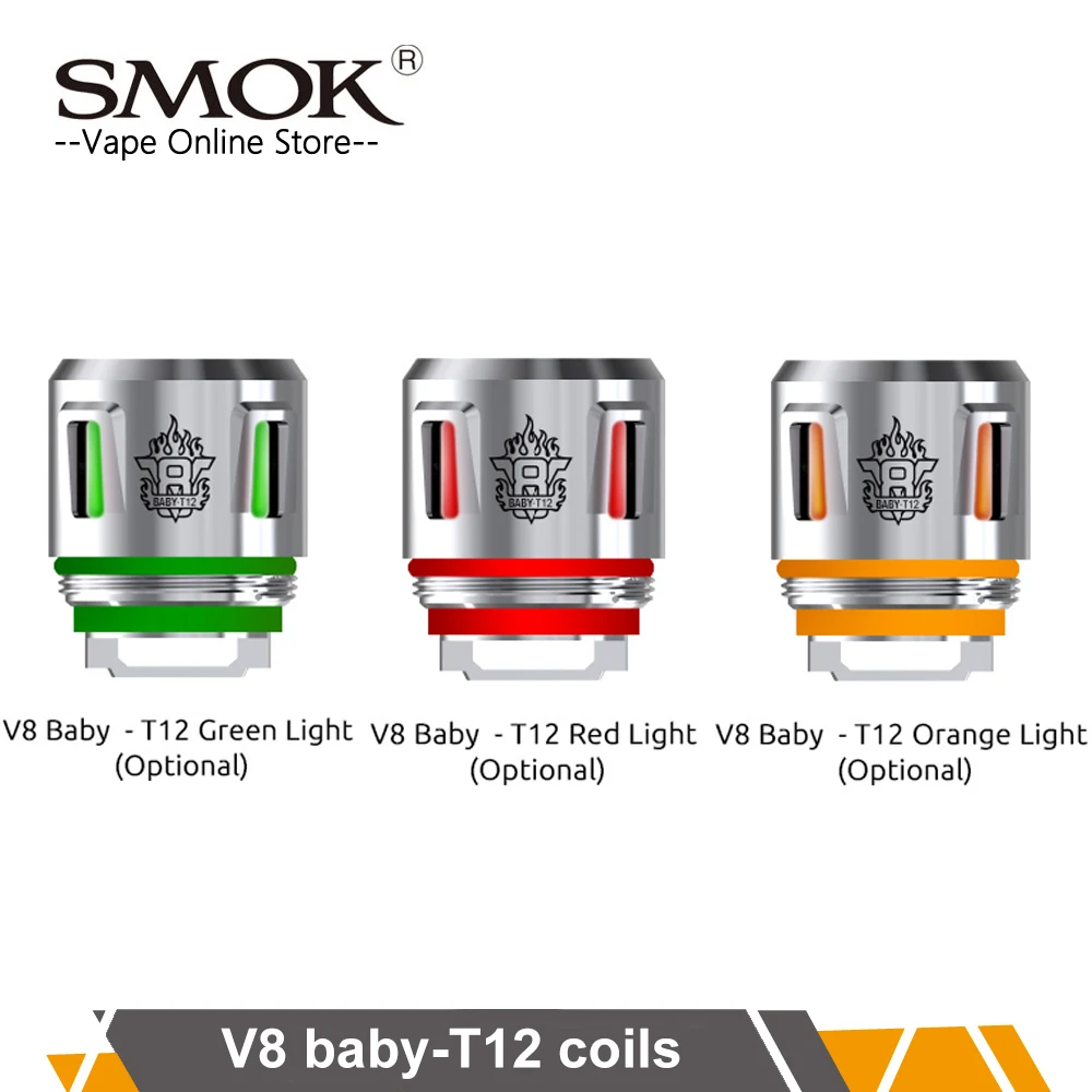 

5pcs/lot Original Smok TFV8 baby T12 coils light edtion 0.15ohm replacement coils fit Smok TFV8 baby tank TFV12 baby prince tank