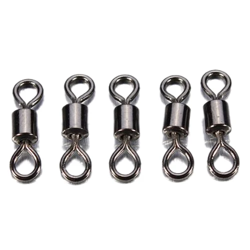 

3 Pcs of (FAAJ 100 Pcs Barrel connector Swivel Solid Rings Steel Rolling Swivel Fishing 6 #)
