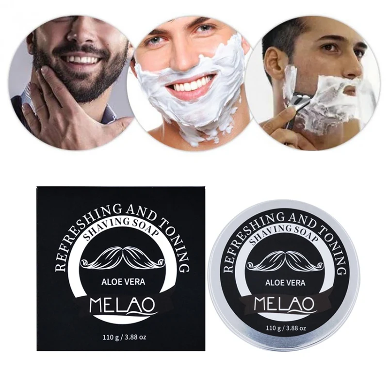 

110g Men Natural Soft Shaving Soap Men Barber Salon Shave Beard Cream Soap Shaving Cream Beard Cleaning Tool