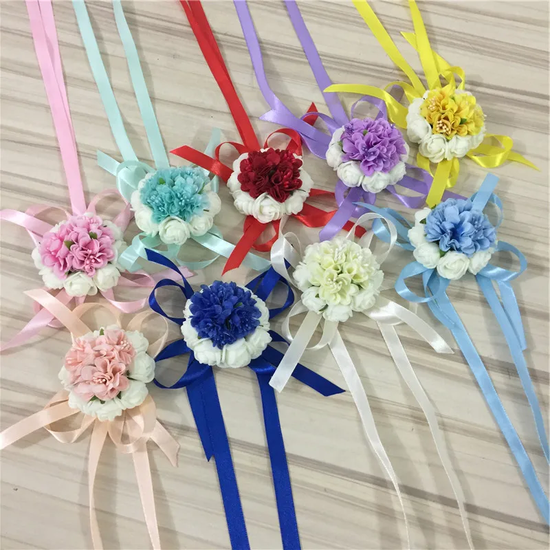 1 pieces/lot Diy Artificial Posy Rose Flower Bride wrist Corsages Women