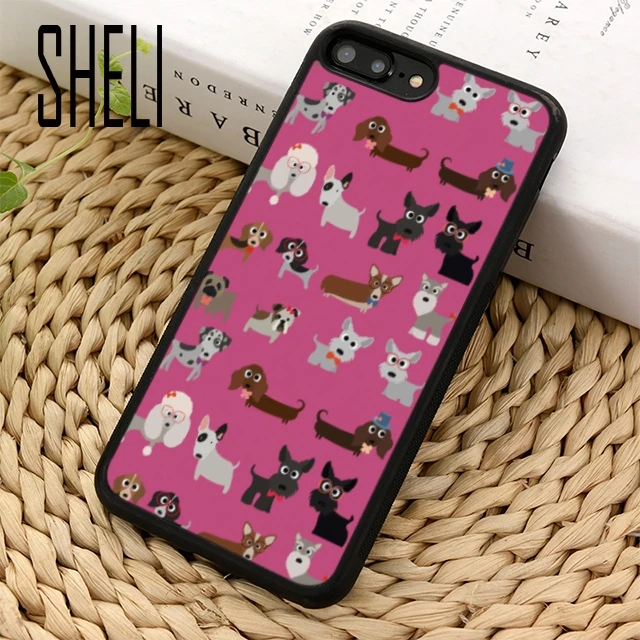 Чехол для телефона SHELI FUNKY DOGS SCOTTY DACHSHUND POODLE COLLIE PUG BULL iPhone 11 Pro X XR XS MAX 5 6 7 8 Plus samsung |