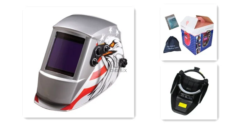 FREE SHIPPING SILVER Welder HELMET Auto Darkening EH-945 Welding Helmet Welder Mask welding helmet solar weld helmet FACE MASK