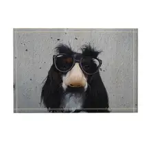 Декор с животными креативный питомец собака с очками для глаз и борода коврик для ванной нескользящий коврик для двери пол вход открытый передняя дверь коврик