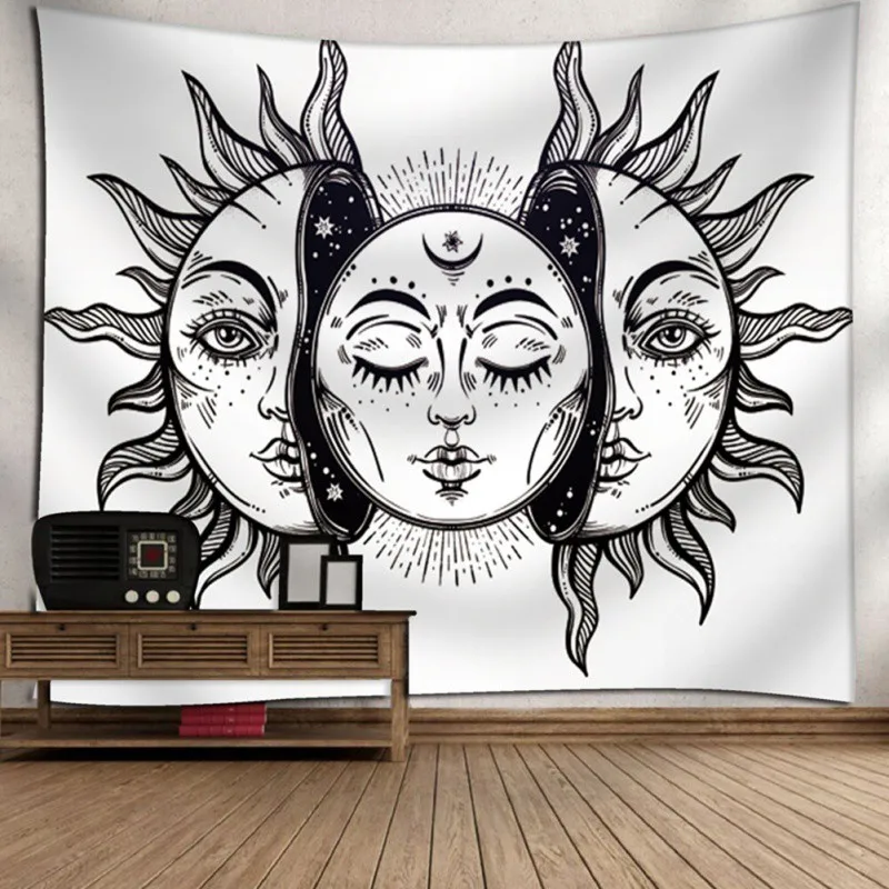 

Fashion mandala Tapestry Fresh Style Tarrot Sun Moon Pattern Blanket Mandala bohemian Decorative Hippie tapestry Home Decor