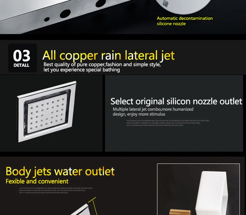 Embed Ceiling Rainfall Showers Set Massage Spray Led Electric Power Bathroom 5 Way Conceal Install Thermostatic Shower Faucets  (31)
