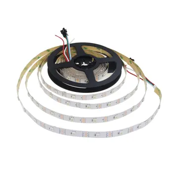 

WS2812B LED Strip Light 30 Pixels/M Individually Addressable Programmable Dream Color 16.4ft 150 5050 RGB SMD Pixels White ST366