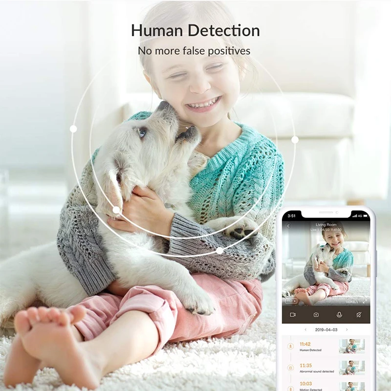 YI Smart Home Camera 3 AI-Powered IP Security Surveillance System Indoor House Cam with Human Detection Two-Way Audio Monitor