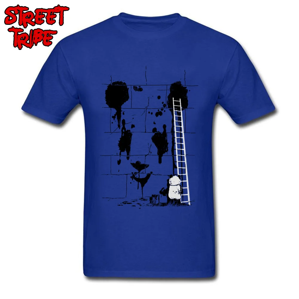 Casual Panda-Painting-self T Shirts for Men 2018 New Fashion Summer Fall O Neck 100% Cotton Short Sleeve T Shirts T-Shirt Panda-Painting-self blue