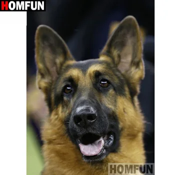 

HOMFUN Full Square/Round Drill 5D DIY Diamond Painting "Animal wolf dog" 3D Diamond Embroidery Cross Stitch Home Decor A20220